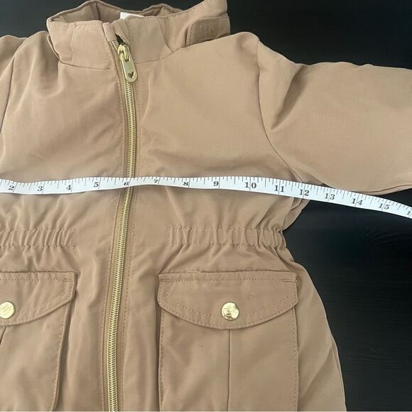 H&M Jacket Girls Puff Puffer Coat Winter Beige 12M Months Full Zip Pockets - Picture 11 of 12